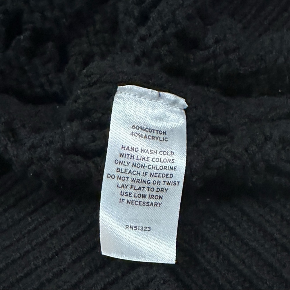 EUC HALOGEN Open Knit Crew Neck Sweater in Black. Size XXS - Picture 12 of 12